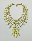 ART DECO STYLE URANIUM GLASS SPIDER NECKLACE