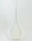 1980s CZECH WHITE OPALESCENT GLASS BOTTLE VASE