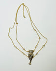 Y2K ROBERTO CAVALLI BLACK ENAMEL PANTHER NECKLACE