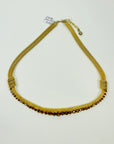 1950s CORO MESH AMBER BEADS DOUBLE KNOTS COLLAR NECKLACE