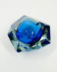 1970s FACETED MURANO COBALT BLUE GOLD GEODE BOWL