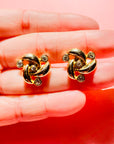 1960s PROPELLER CLIP ON EARRINGS WITH DIAMANTE