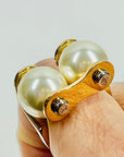 VINTAGE LOUIS VUITTON COSTUME GOLD PEARL RING