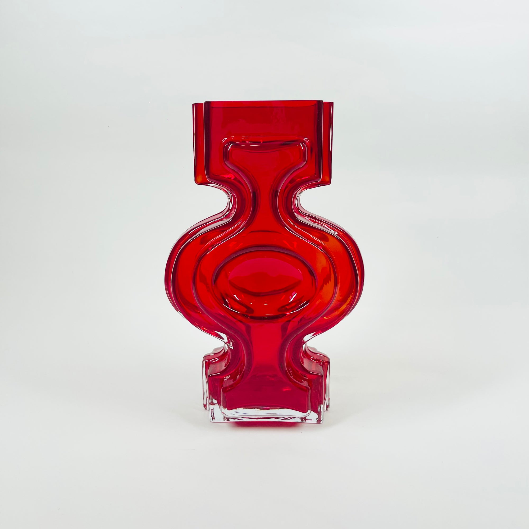 MIDCENTURY FINNISH GLASS EMMA MALJAKKO VASE BY HELENA TYNELL FOR RIIHIMAEN LASI