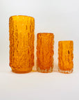 WHITEFRIARS ORANGE BARK GLASS VASE