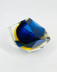 1950s FACETED MURANO COBALT BLUE GOLD GEODE BOWL