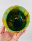 1970s JAPANESE GREEN DRIP GLAZED TEA CUPS