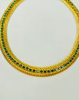 1950s CORO MESH EMERALD BEADS COLLAR NECKLACE