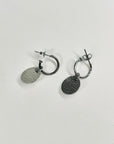 2000 CHANEL SILVER QUILTED COCO HOOPS EARRINGS