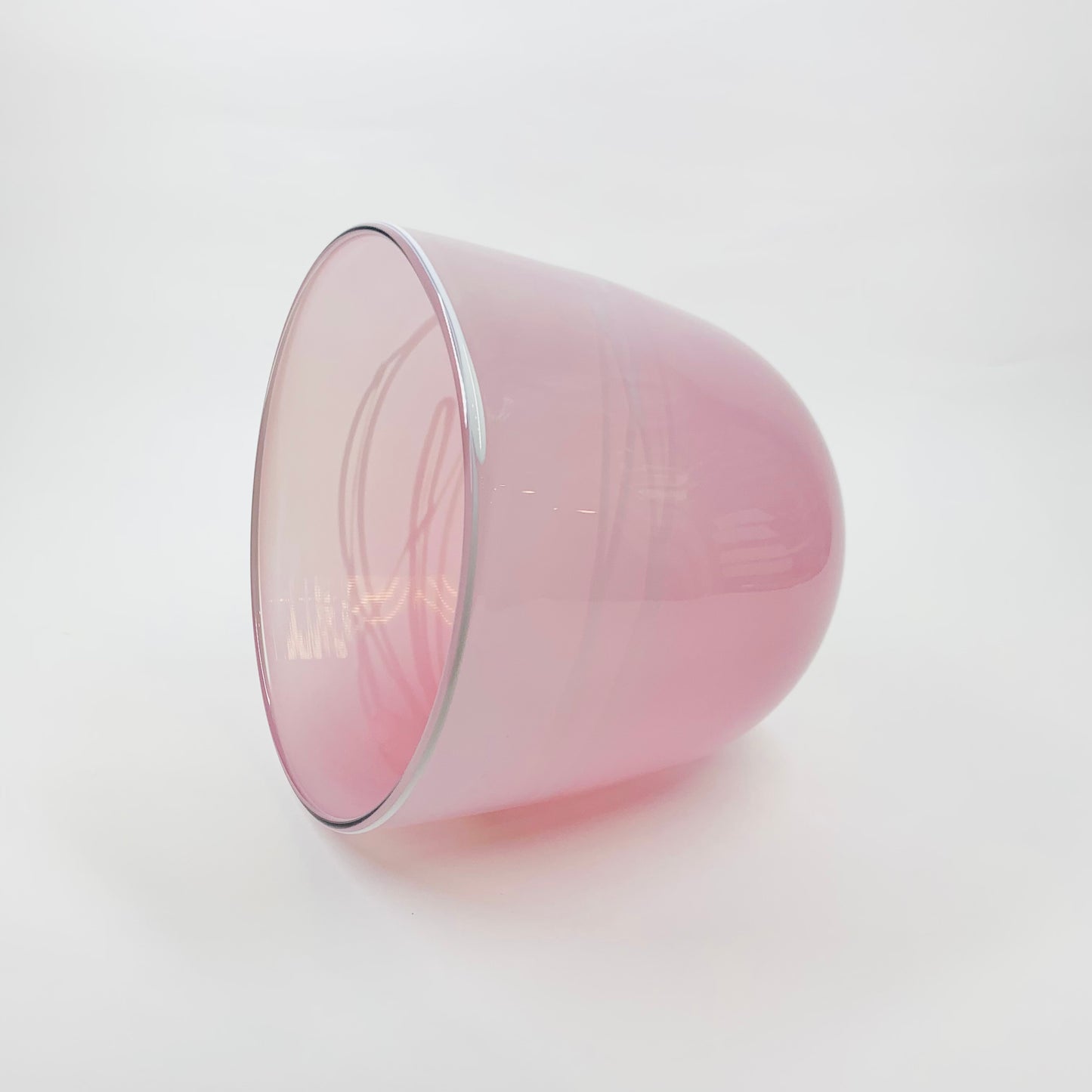 MOUTH BLOWN PINK ART GLASS BOWL