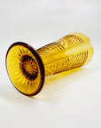 ANTIQUE ART DECO AMBER PRESSED GLASS VASE