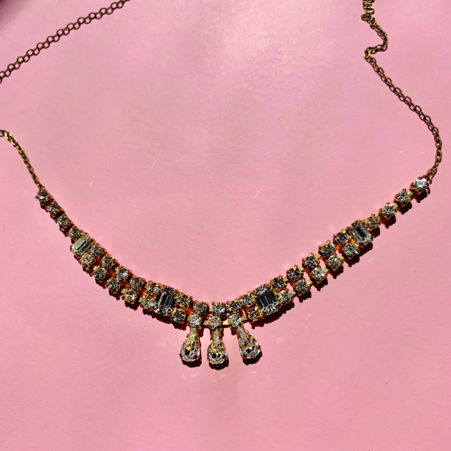 FANCY DIAMANTE PENDANT NECKLACE