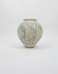 80s HAND PAINTED JAPANESE POTTERY SQUAT VASE
