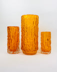 WHITEFRIARS ORANGE BARK GLASS VASE
