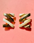 1980s ZIG ZAG CLIP ON EARRINGS