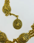 1980s CHANEL CC LOGO LEO LADY ON A LION MEDALLION NECKLACE/BELT