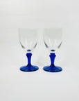 50s BLUE STEM WINE GLASSES