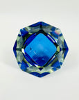 1970s FACETED MURANO COBALT BLUE GOLD GEODE BOWL