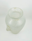 ANTIQUE MURANO SCAVO WHITE ACID GLASS AMPHORA VASE WITH HANDLES