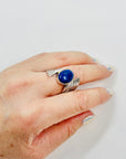 1960s FINNISH BRUTALIST SILVER RING WITH LAPIS LAZULI