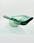 1950s MURANO TURQUOISE BLUE GLASS BOWL/ASHTRAY WITH CONTROLLED BUBBLES