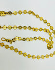 1980s CHANEL FLOWER STAR ETCHED LINKS CC LOGO MEDALLION GLASS LOUPE PENDANT NECKLACE/BELT