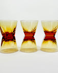 ANTIQUE ART DECO HAND CUT MOSER AMBER CRYSTAL DECANTER SET