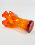 MIDCENTURY SIGNED FINNISH GLASS HANDKERCHIEF POIMU VASE BY INKERI TOIKKA FOR NUUTAJARVI NOTSJO