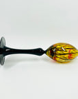 1980s AUSTRALIAN HAND DYED OILSLICK GLASS FOOTED VASE
