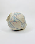 80s HAND PAINTED JAPANESE POTTERY SQUAT VASE