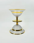 1950s GOLD GILDED LAVENDER SATIN GLASS COUPE