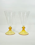 ANTIQUE STUART AMBER ETCHED CRYSTAL JUG SET