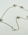 1990s CHANEL SILVER INFINITY BALL CHAIN NECKLACE
