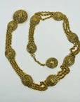 1980s CHANEL CC LOGO LEO LADY ON A LION MEDALLION NECKLACE/BELT