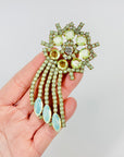 VICTORIAN STYLE URANIUM GLASS BROOCH