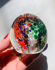 MCM MULTI SPATTER ART GLASS PAPERWEIGHT