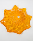 1970s JAPANESE MANDARIN ORANGE GLASS FLOWER BOWL