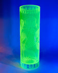 ANTIQUE URANIUM ETCHED GLASS VASE BY MOSER