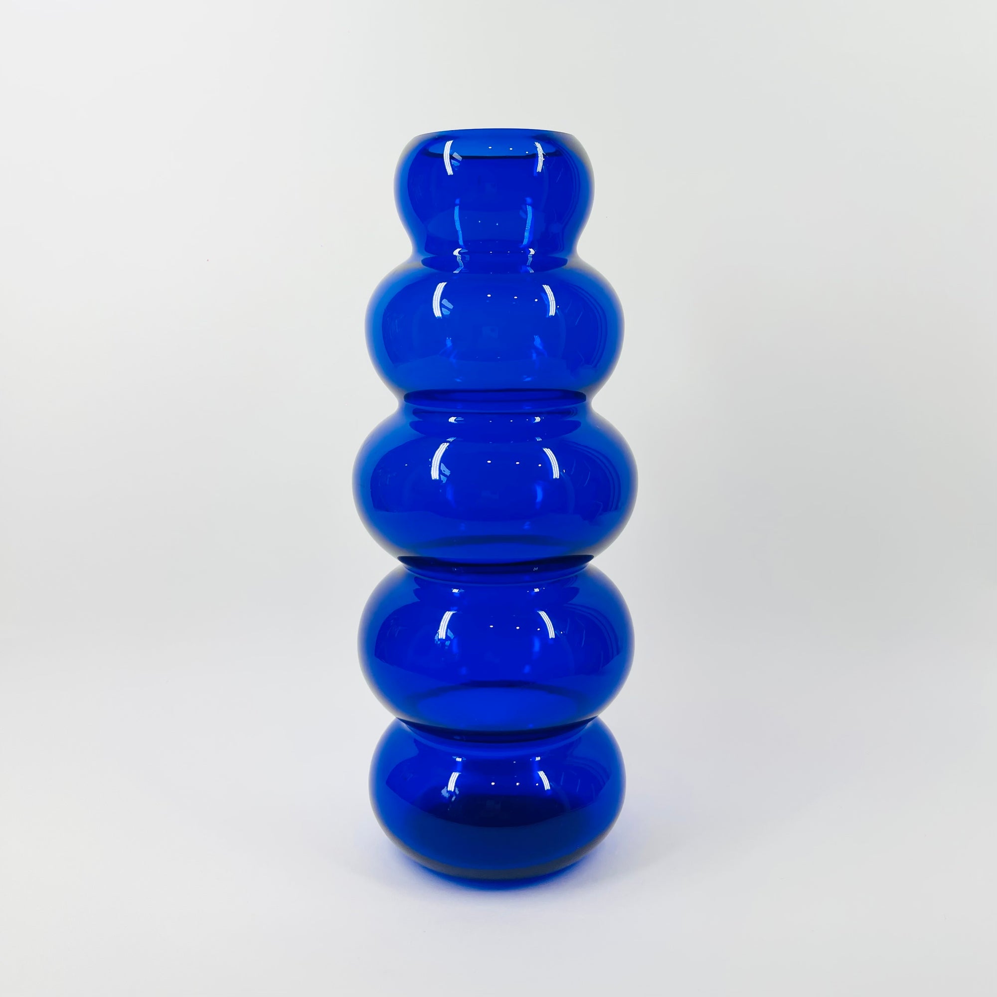 1960s AFORS COBALT BLUE GLASS SPACE AGE HOOP VASE