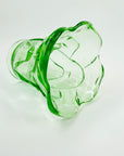 ANTIQUE ART DECO PRESSED GREEN DEPRESSION GLASS VASE