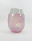 1980s MURANO MOUTH BLOWN PINK SWIRLS GLASS VASE