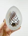 VINTAGE CZECH FROSTED GLASS SPIRAL ABSTRACT PAPERWEIGHT
