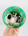 ANTIQUE VENETIAN HAND PAINTED MINI GLASS PLATE/BOWL