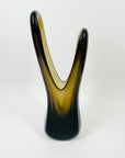 1960s MURANO BROWN SOMMERSO GLASS SWUNG VASE