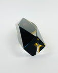 1950s BROWN AMETHYST YELLOW MURANO SOMMERSO FACETED GLASS VASE