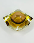 1950s MURANO MANDRUZZATO BROWN AMBER SOMEMRSO GLASS GEODE BOWL