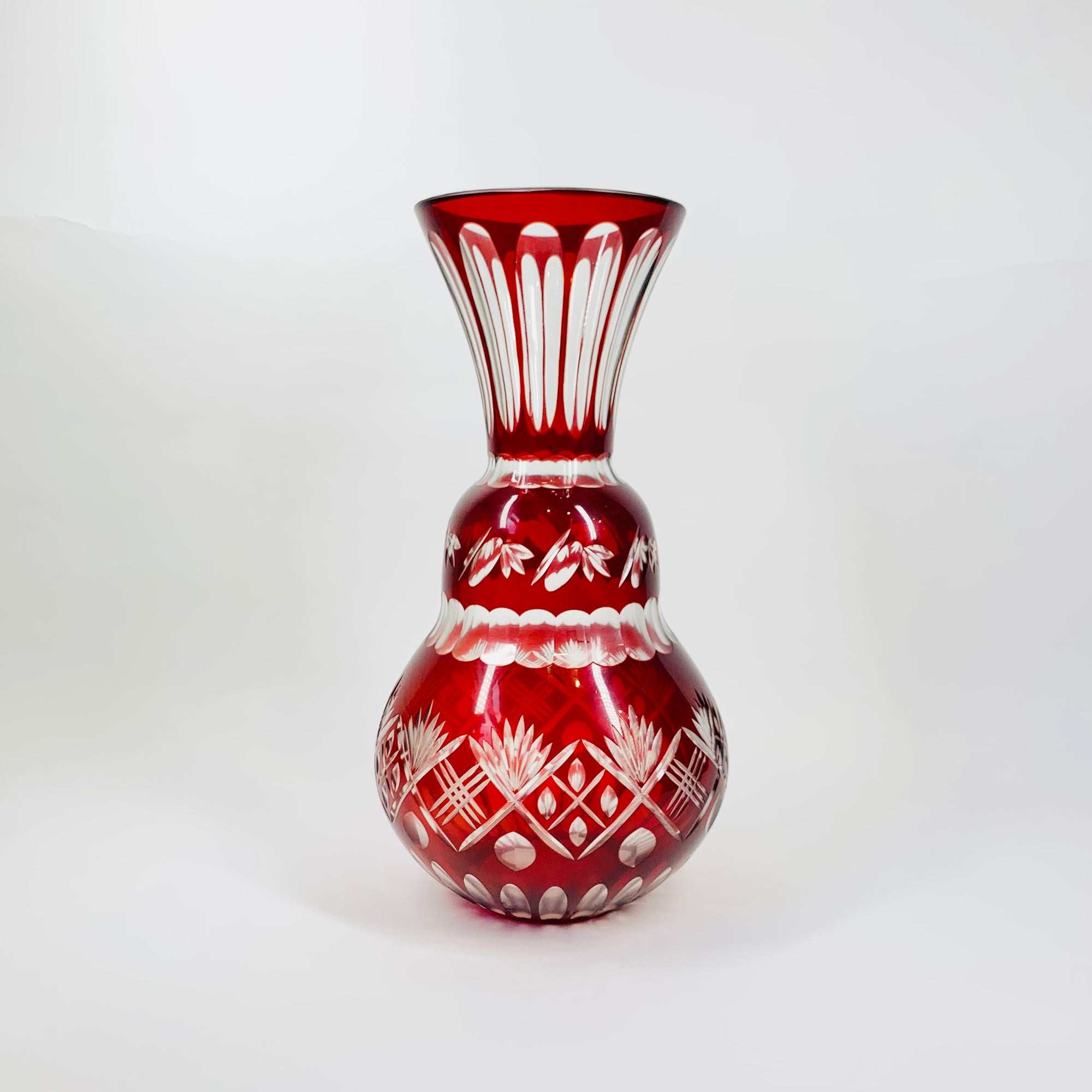 RED BOHEMIAN CRYSTAL VASE