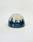1970s JAPANESE BLUE OMBRE GLAZED GLAZE POTTERY BOWL