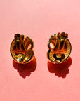 1980s 2 TONE RIBBED KNOT EARRINGS