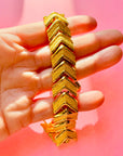 1950s JAPANESE MATTE TEXTURED GOLD PLATED CHUNKY BRACELET